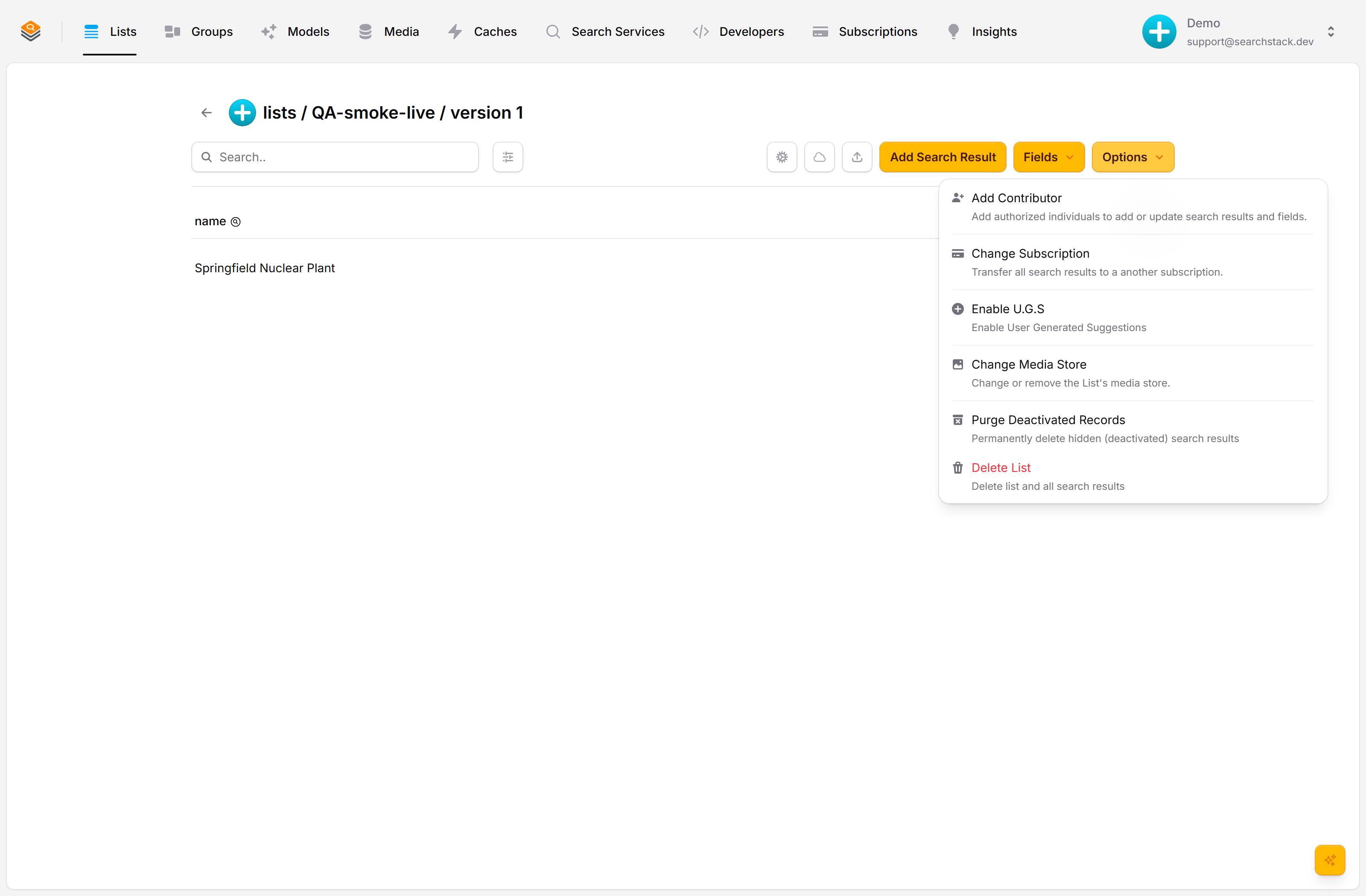 The Add Contributor option in a list’s Options menu