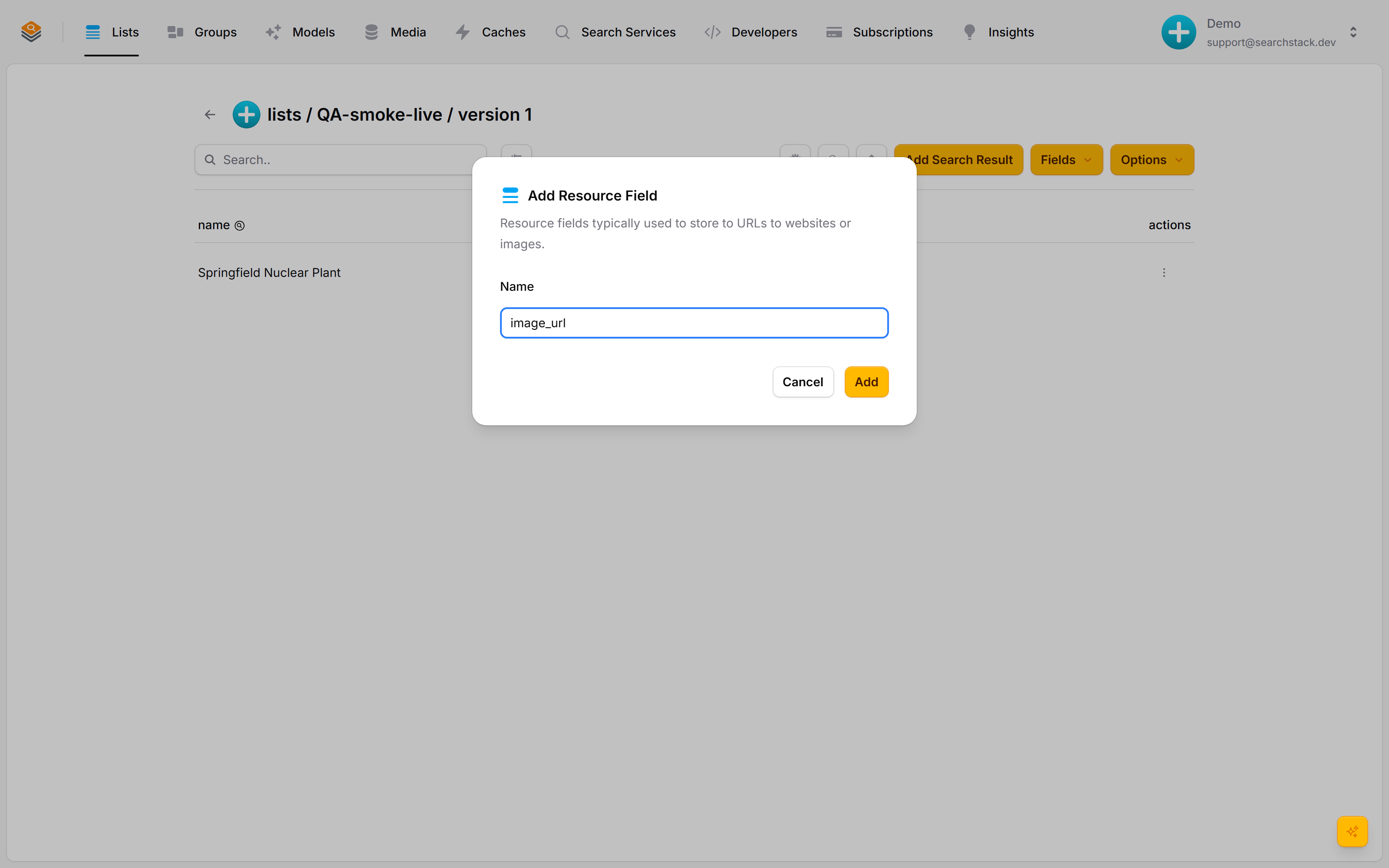 Adding a resource field