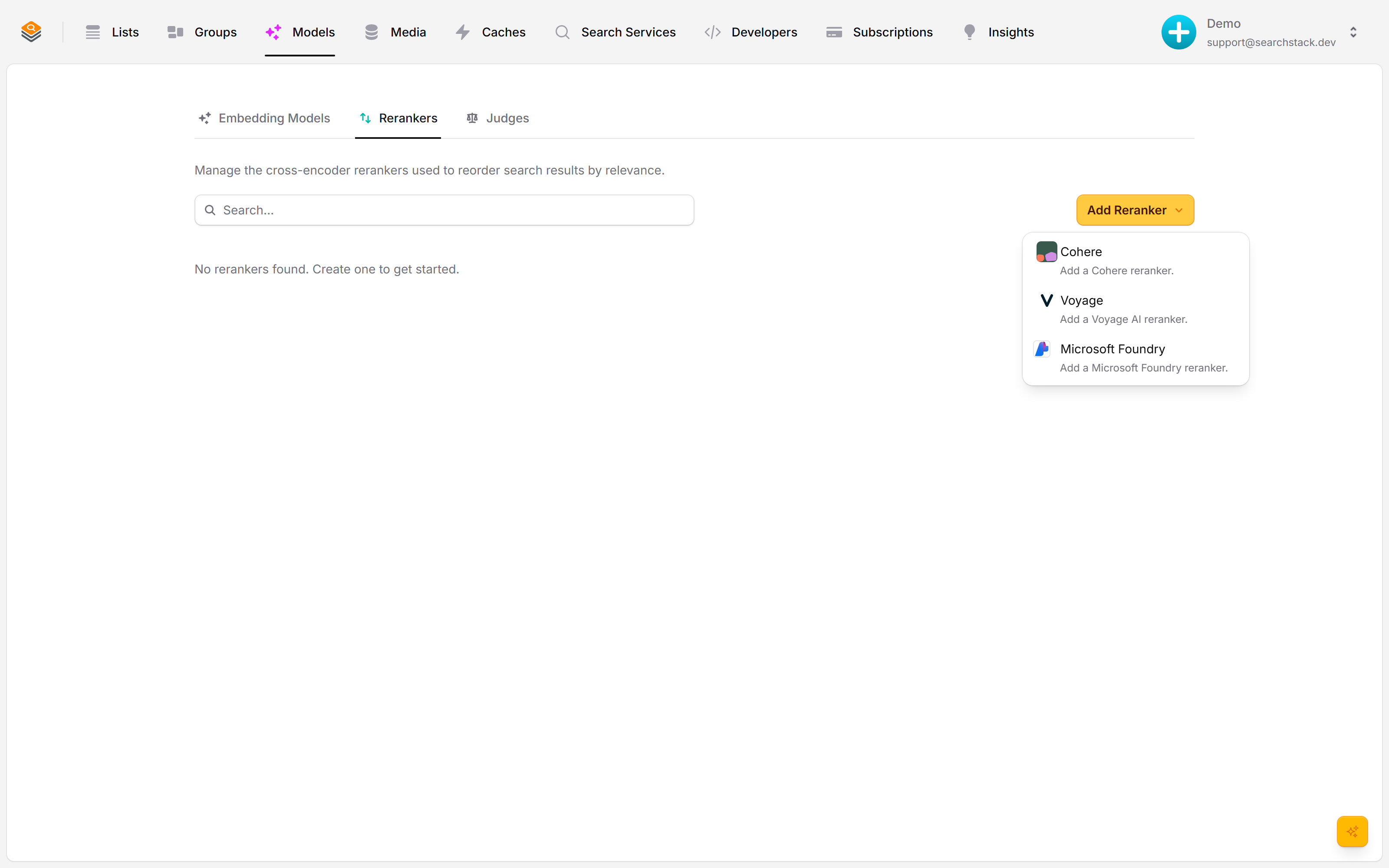 Choosing a reranker provider